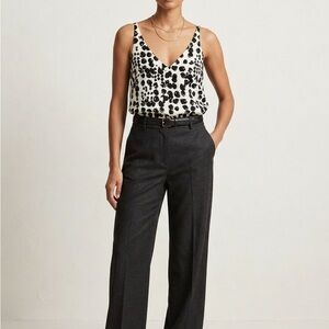 Banana Republic Black and White Spot Print V-Neck Tank EUC XL